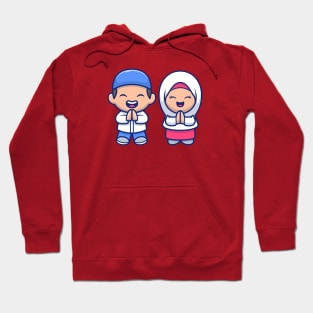 Cute boy and girl moslem Hoodie